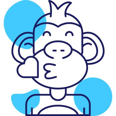 maymun ikon vektör illüstrasyonu