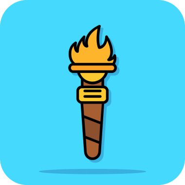 Meşale çizgi filminin vektör illüstrasyonu