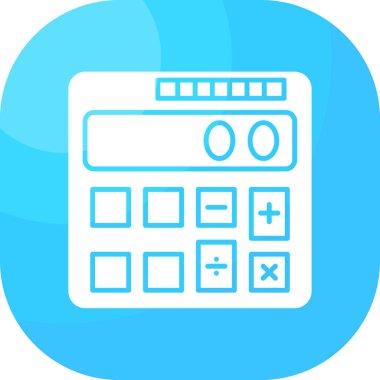 Beyaz arkaplanda izole edilmiş düz biçimli hesap makinesi simgesi