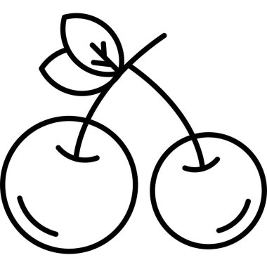 Kiraz. Web simgesi basit illüstrasyon