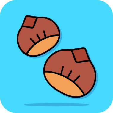 İki renkli bir çift ayakkabının iki renkli el çizim stili. vektör illüstrasyonu