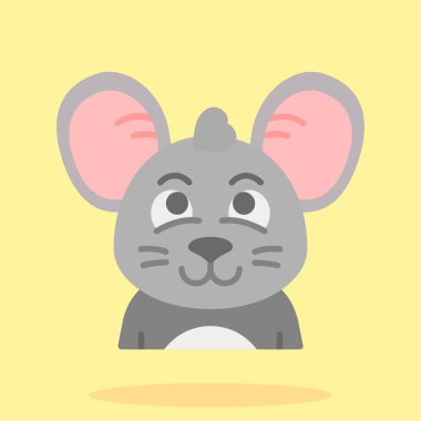 Fare yassı tasarım ikon vektör çizimi. fare karakteri
