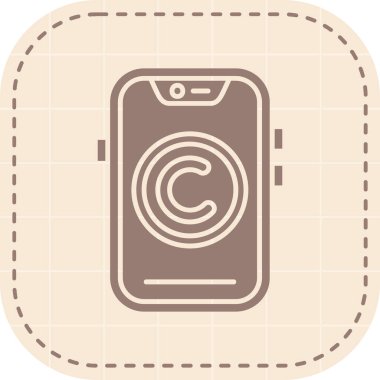 Moda biçimi izole edilmiş arka planda cep telefonu simgesi