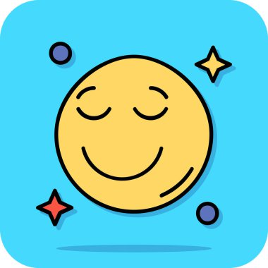 Mutlu gülümseyen ifade, illüstrasyon, beyaz arkaplan üzerindeki vektör.