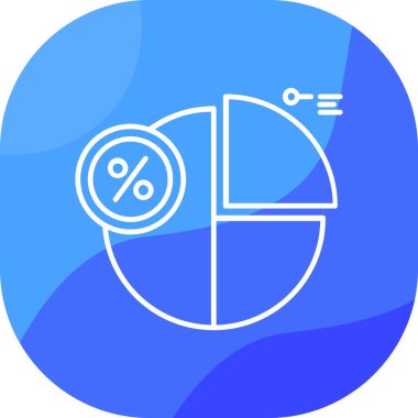 Bir pasta grafiği simgesinin vektör çizimi