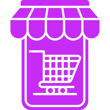 Alışveriş. Web simgesi basit illüstrasyon