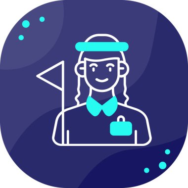 Çanta simgesi olan bir adamın vektör çizimi