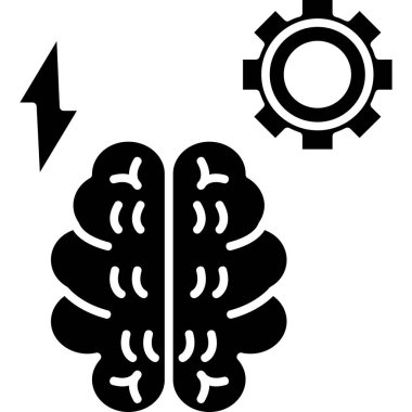 beyin enerji simgesi, vektör illüstrasyonu