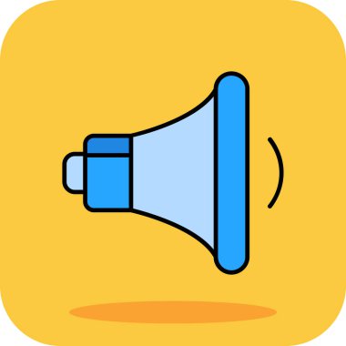 Megafonlu hoparlör. Hoparlör ikonu. vektör simgesi