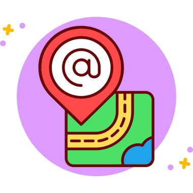 konum belirleyici simgesi doldurulmuş dış hat biçimi