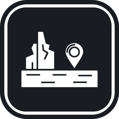 konum simgesi, konum haritası vektör illüstrasyonu