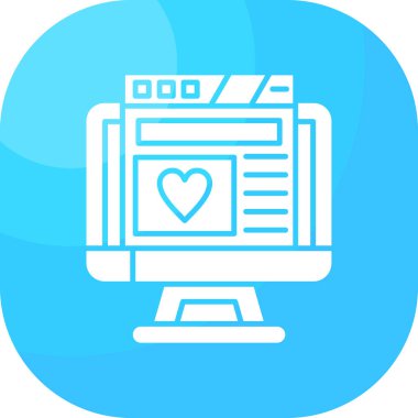 bilgisayar monitörü simgesi, modern tasarım illüstrasyonu