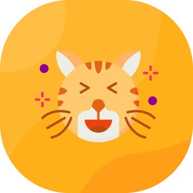 kedi yüzü simgesi, düz tasarım