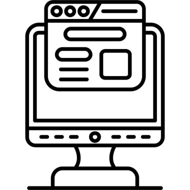 Tarayıcı bilgisayar simgesi ana hat biçiminde