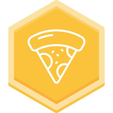 Pizza ikonlu düz dizayn pizza.