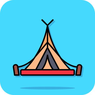 çadır simgesi, vektör çizimi