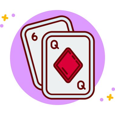 Kumarhane çipleri simgesi beyaz arka planda izole edilmiş. Kumarhane ve kumarhane sembolü çizimi.