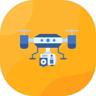 Drone düz simge vektör çizimi