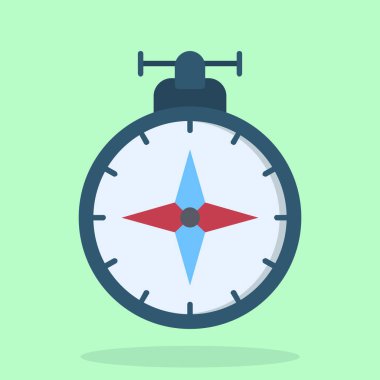 pusula düz vektör simgesi