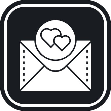 Kalp ve kalp simgesi, satır ve stil içeren zarf