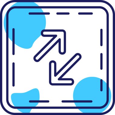 Bir dünya haritasının mavi ve beyaz ikonunun vektör çizimi