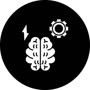 Beyin. Web simgesi basit illüstrasyon