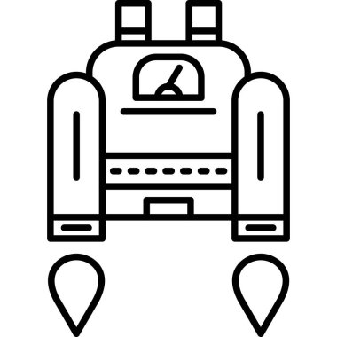 Araba servisi ikonu. Beyaz üzerinde izole edilmiş web için araba servis vektör simgelerinin ana hatları