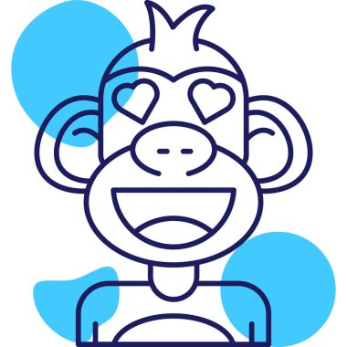 maymun kafa simgesi vektör illüstrasyonu