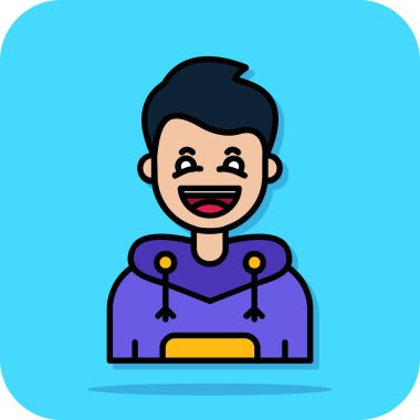 Kocaman gözleri ve gülüşü olan mutlu bir adam.