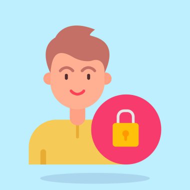 Düz simge, vektör resimlemesini kilitle