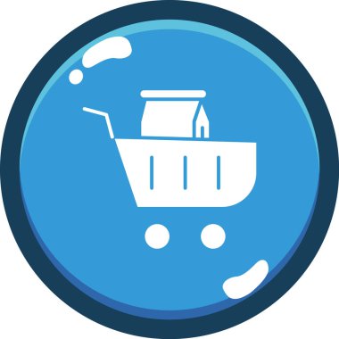 Alışveriş sepeti. Vektör simgesi. Resim, sembol