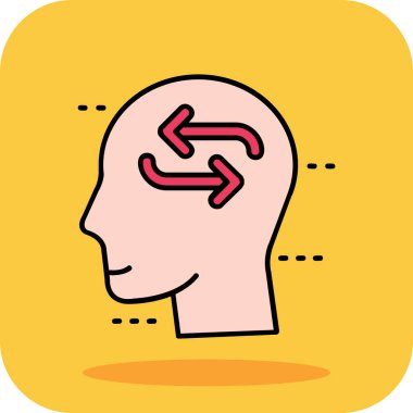 İnsan beyni simgesi, vektör illüstrasyonu