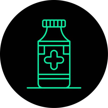 Benzersiz ilaç vektör çizgisi simgesi