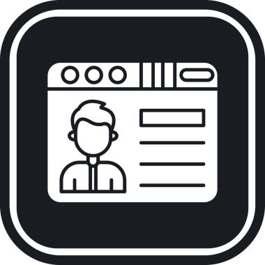 Kimlik Kart Vektörü Glyph Simgesi Tasarımı