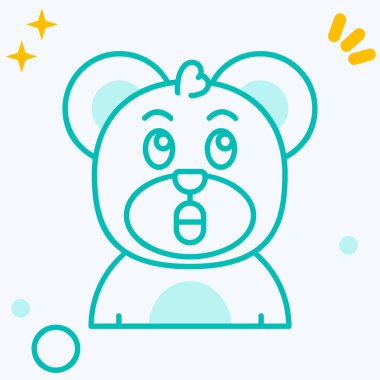 Çizgi ayı simgesi beyaz arkaplanda izole edildi. Renkli taslak konsepti. vektör.