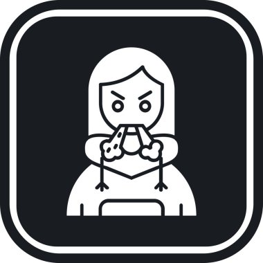 Bir kız simgesinin vektör illüstrasyonu