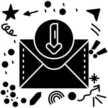 Mesaj var. Web simgesi basit illüstrasyon