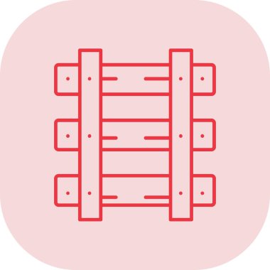 Beyaz arkaplanda kırmızı çizgili çit simgesi var. vektör illüstrasyonu