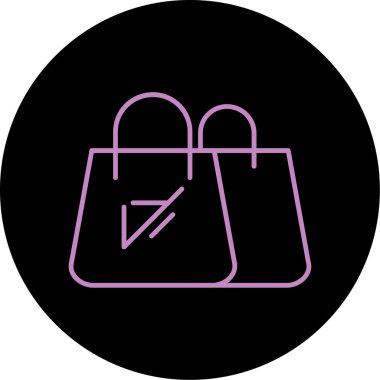 Vektör çantası düz biçim simgesi