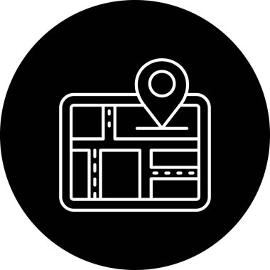 harita imleci ikon vektör illüstrasyon tasarımı