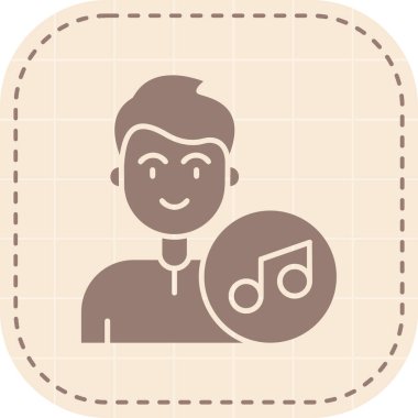 Tek izole müzik karikatürü simgesinin vektör çizimi