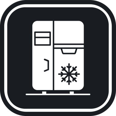 Buzdolabı. Web simgesi basit illüstrasyon
