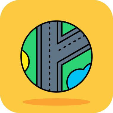 harita gezinme simgesi vektör illüstrasyonu