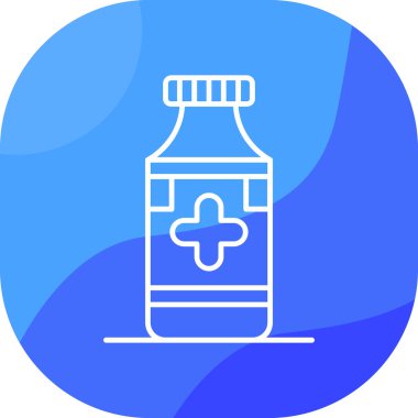 Modern b 'nin vektör illüstrasyonunda ikon eksikliği tıbbi şişe