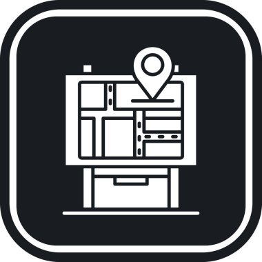 harita simgesi vektör illüstrasyonu