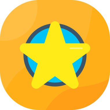 yıldız düz simgesi, vektör illüstrasyonu