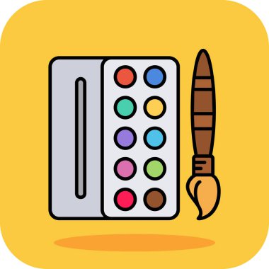 boya fırçası ikonu. Web için boya fırçası vektör simgelerinin özet çizimi