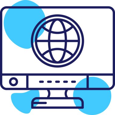 Bilgisayar. Web simgesi basit illüstrasyon