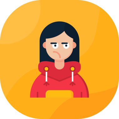 Düz stil içinde üzgün bir kız. vektör illüstrasyonu