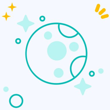 Gezegen renk çizgisi simgesi beyaz arkaplanda izole edildi. Kademeli rastgele dinamik şekiller. Vektör İllüstrasyonu